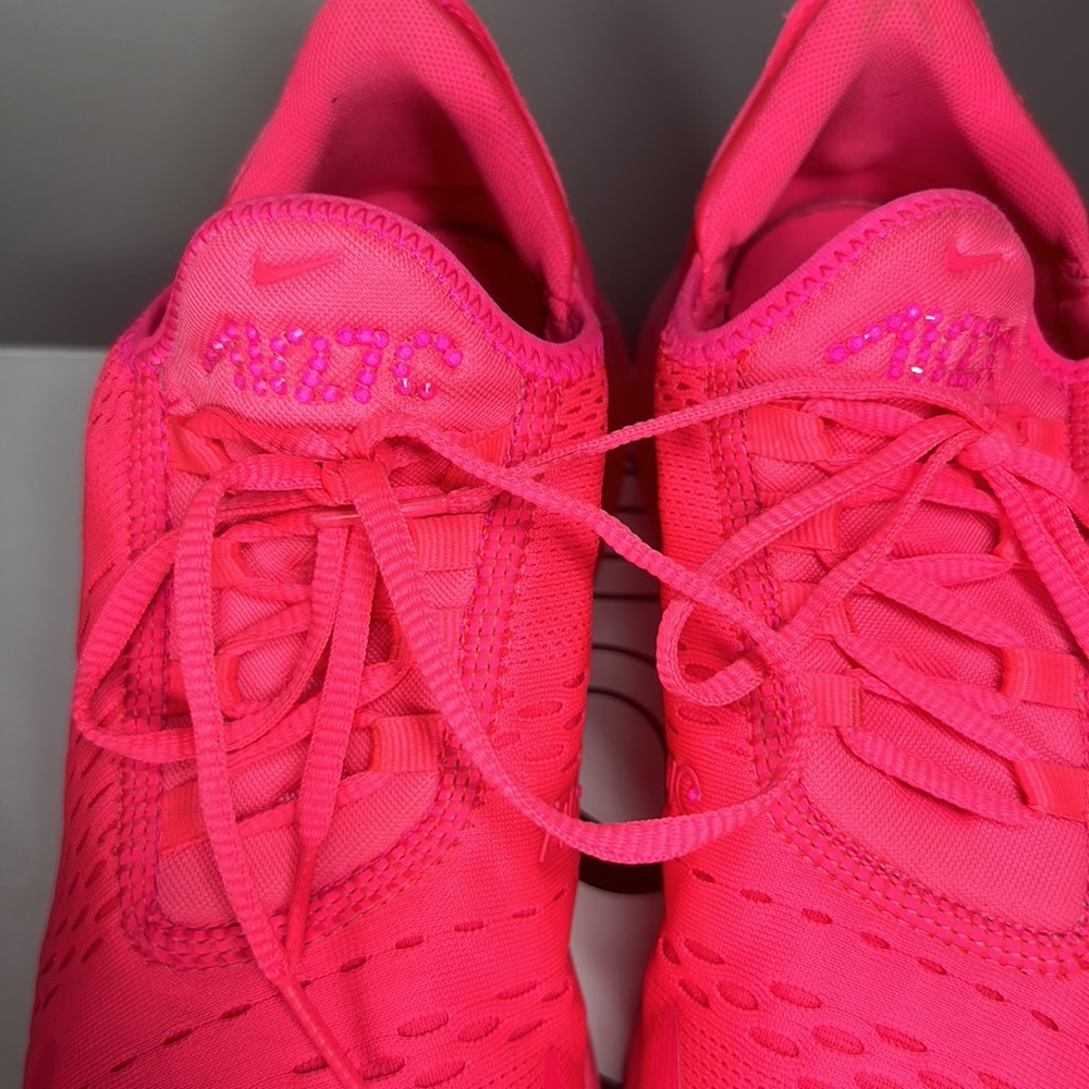 OOAK Swarovski Crystal Nike Air Max 270 Hyper Pink Sneakers size 9.5 BLING - Picture 4 of 8